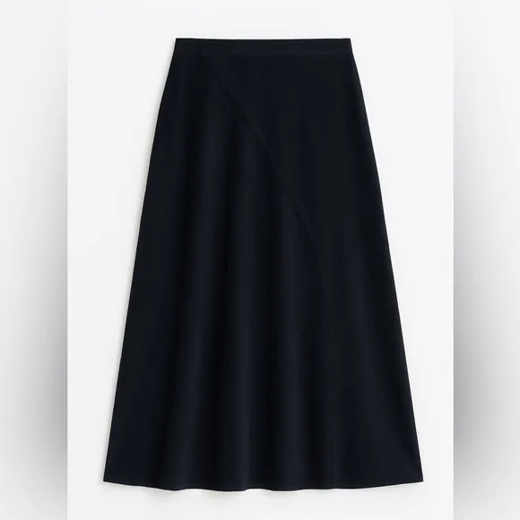 🌟🌺 $185 Johnny Was Black Asymmetrical Midi Skirt | Flowy Boho Chic Size S 4–6