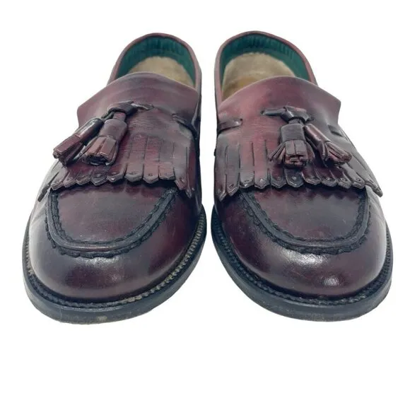* Bally Brigade Burgundy Leather Kiltie Tassel Loafers Size 42.5 Made in Italy
