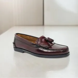 * Bally Brigade Burgundy Leather Kiltie Tassel Loafers Size 42.5 Made in Italy