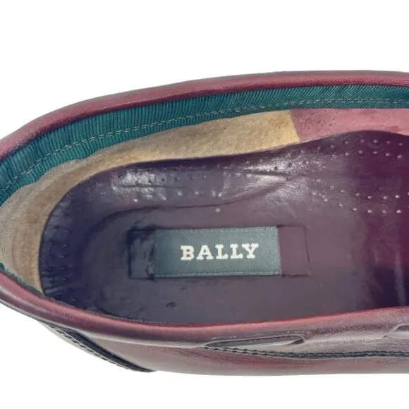 * Bally Brigade Burgundy Leather Kiltie Tassel Loafers Size 42.5 Made in Italy