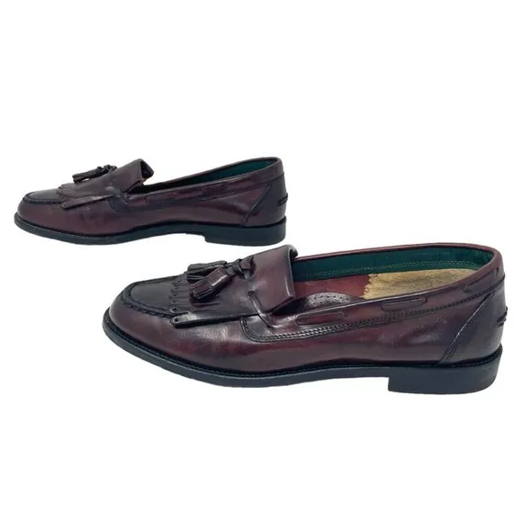 * Bally Brigade Burgundy Leather Kiltie Tassel Loafers Size 42.5 Made in Italy