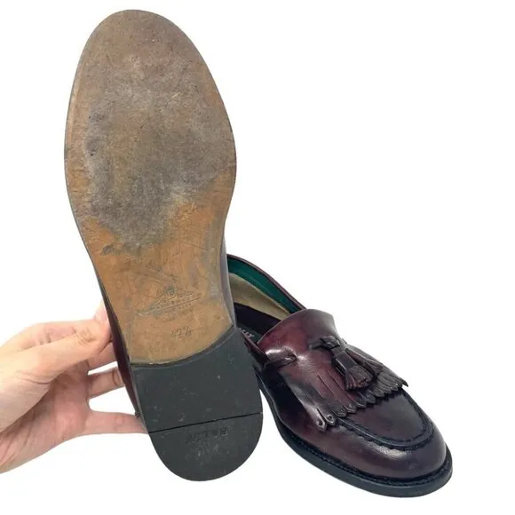 * Bally Brigade Burgundy Leather Kiltie Tassel Loafers Size 42.5 Made in Italy