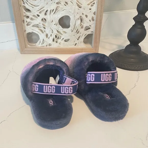 🛍️ Buy 2, Get 1 FREE✨UGG | NWOT Fluff Yeah Slide Gradient Ombre Real Fur Slides
