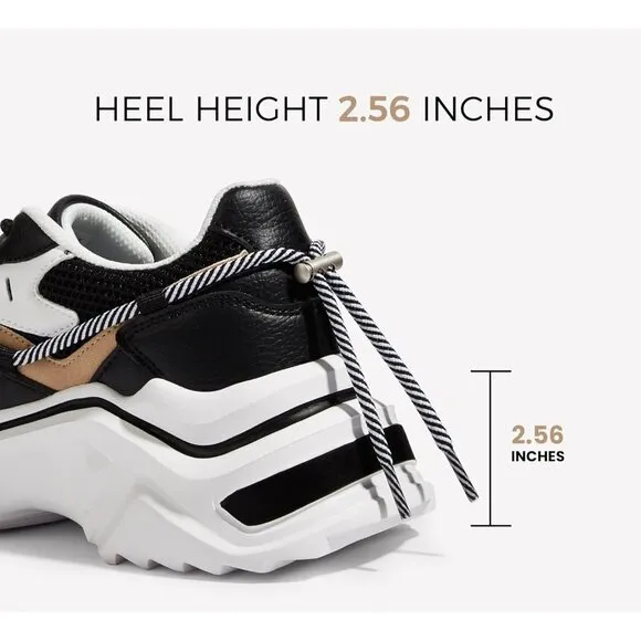 ✨ Women's Black Fashion Sneakers Retro Stylish Cute Chunky Dad Walking Shoes