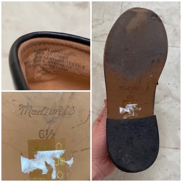 $158 Madewell The Vernon Bit Gold Hardware Loafers in Black Leather Size 6.5