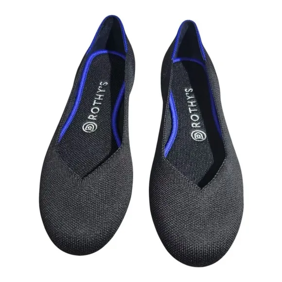 2 Rothy's The Flat Round Toe Slip On Shoes One Black &amp; One Fawn Women's Sz. 7.5​