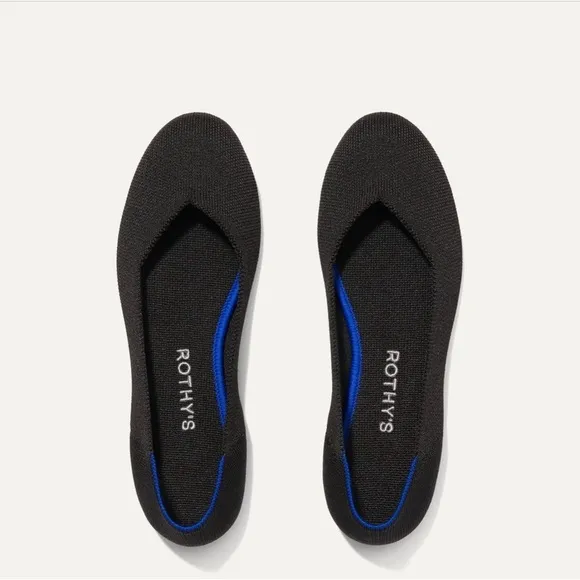 2 Rothy's The Flat Round Toe Slip On Shoes One Black &amp; One Fawn Women's Sz. 7.5​