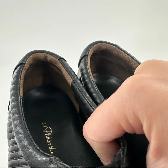 31 Phillip Lim womens flats size 38 black leather sip on fashion sneakers