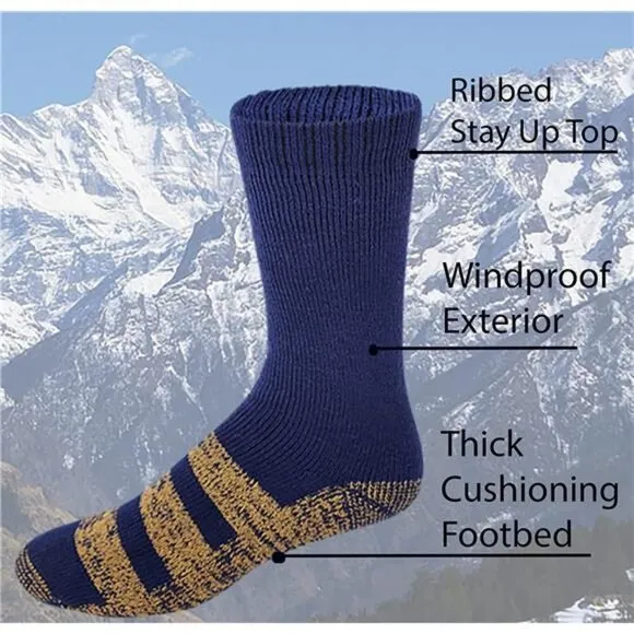 6 Pairs Packs Unisex Thermal Lodge Socks, Heated Winter Non-Skid Boot Socks