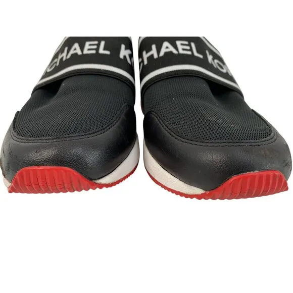 8M Michael Kors Felix Trainer Womens Slip-On Sneakers Logo Print HJ21H 8767