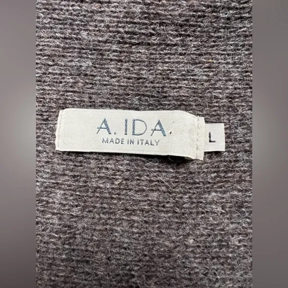 A. IDA. Wool Cardigan Sweater