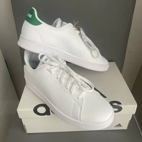 Adidas Advantage Men’s Sneakers White/Green Size 11.5