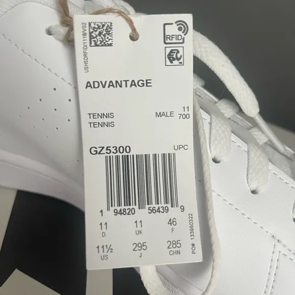 Adidas Advantage Men’s Sneakers White/Green Size 11.5