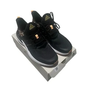 Adidas Black and Gold Sneakers with Knit Upper and Padded Tongue