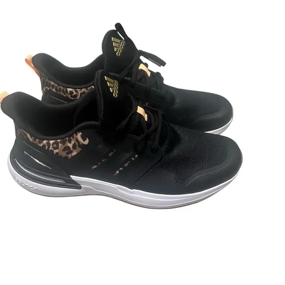 Adidas Black and Gold Sneakers with Knit Upper and Padded Tongue