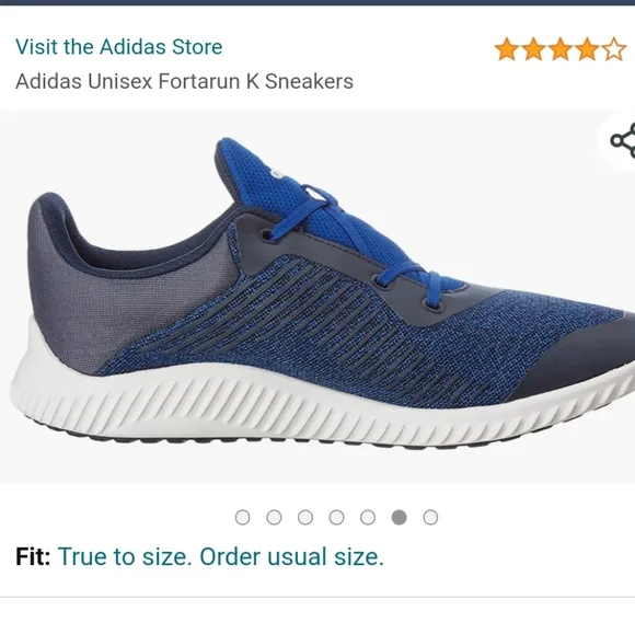 Adidas Fortarun K 200 Ortholite Men's Non-marking Soles Sneakers - Size 7