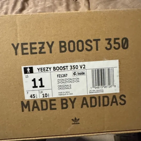 Adidas Men's Gray Yeezy Boost 350 V2 Sneakers