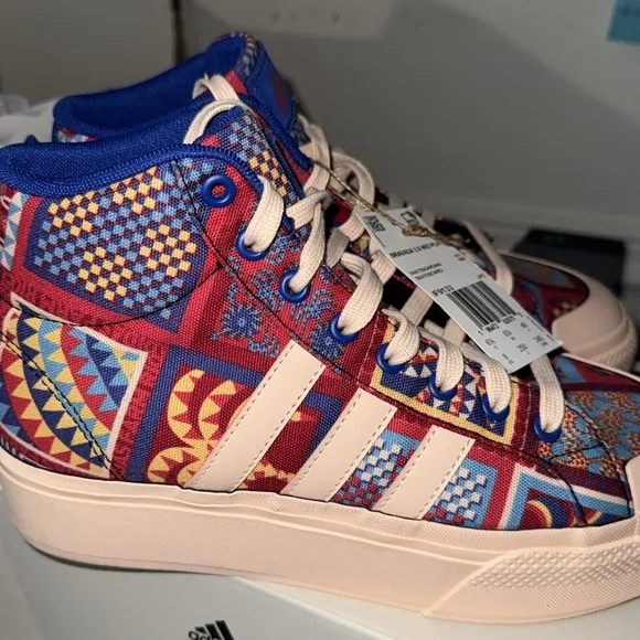 Adidas platform sneakers Bravada 2.0 Multicolor High top NEW size 8 skateboard