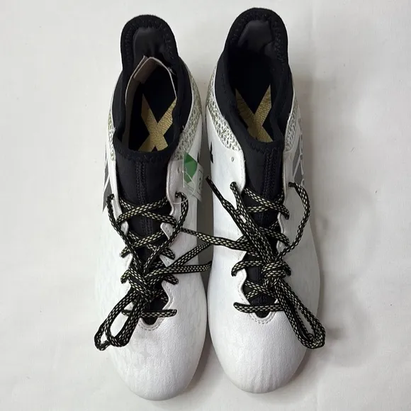 Adidas White and Gold Sneakers with Sock-Like Collar 8