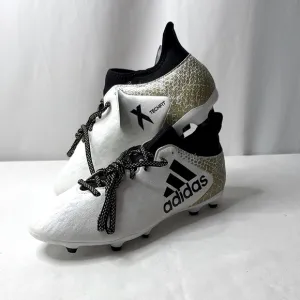 Adidas White and Gold Sneakers with Sock-Like Collar 8