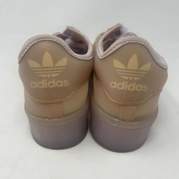 Adidas Women's Superstar Lace-up Jelly Cream &amp; Tan Sneakers Size 7