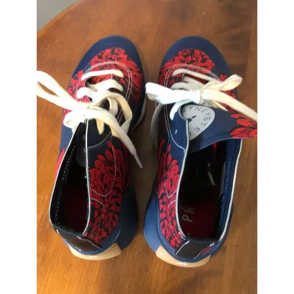 Adidas x Mid Sella McCartney Treino Navy Red Floral Women's Sneakers, size 7.5
