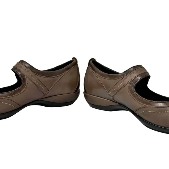 Aetrex Brianna Mary Jane Leather Comfort Loafers Brown Size 7.5