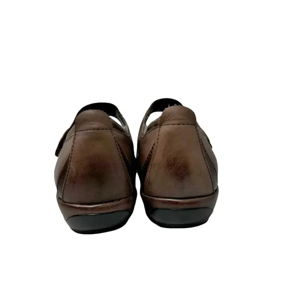 Aetrex Brianna Mary Jane Leather Comfort Loafers Brown Size 7.5