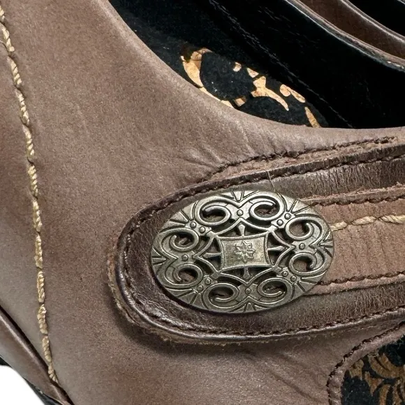Aetrex Brianna Mary Jane Leather Comfort Loafers Brown Size 7.5