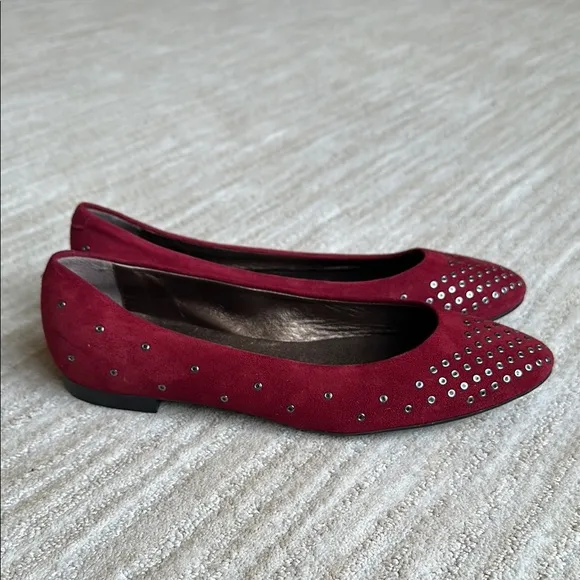 AGL Attilio Giusti Leombroni Suede Grommet Studded Ballet Flats Size US 9 | 39