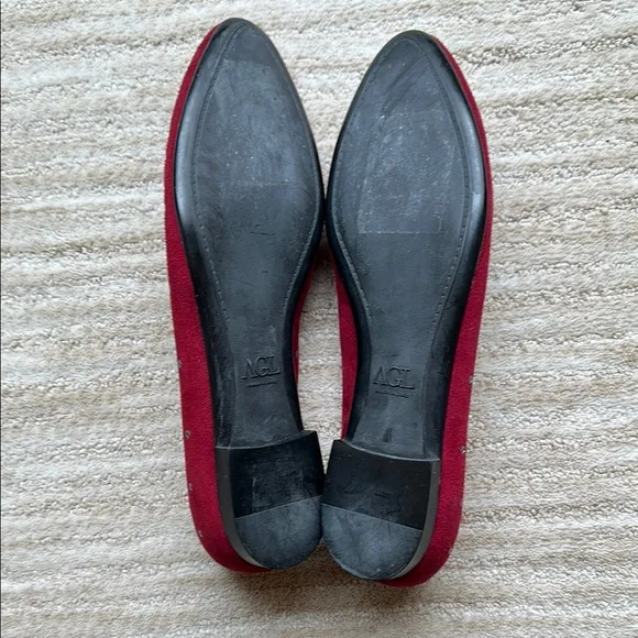AGL Attilio Giusti Leombroni Suede Grommet Studded Ballet Flats Size US 9 | 39