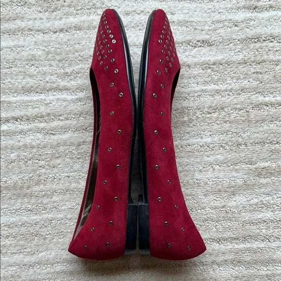 AGL Attilio Giusti Leombroni Suede Grommet Studded Ballet Flats Size US 9 | 39