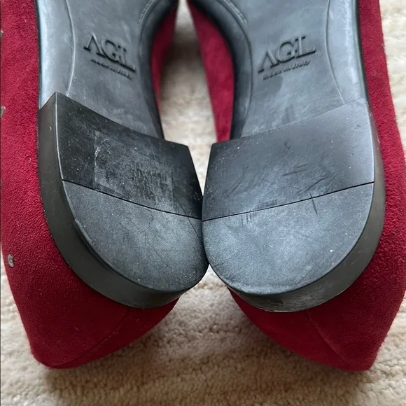 AGL Attilio Giusti Leombroni Suede Grommet Studded Ballet Flats Size US 9 | 39