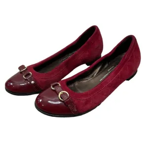 AGL Attilio Giusti Leombruni Monika Cap Toe Quilted Red Ballerina Italian Flats