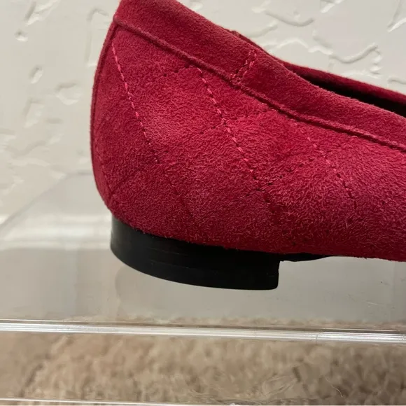 AGL Attilio Giusti Leombruni Monika Cap Toe Quilted Red Ballerina Italian Flats