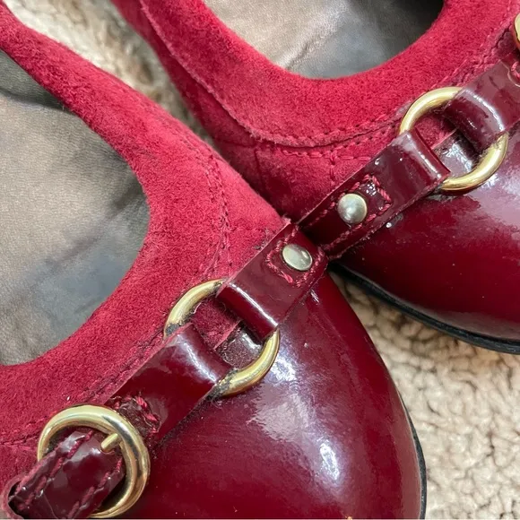 AGL Attilio Giusti Leombruni Monika Cap Toe Quilted Red Ballerina Italian Flats