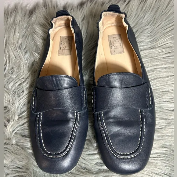 AGL Mara Loafers Navy Leather Loafers Size 41EU /11US