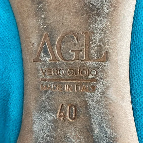 AGL Monica Teal Patent Leather &amp; Velvet Teal Ballet Flats