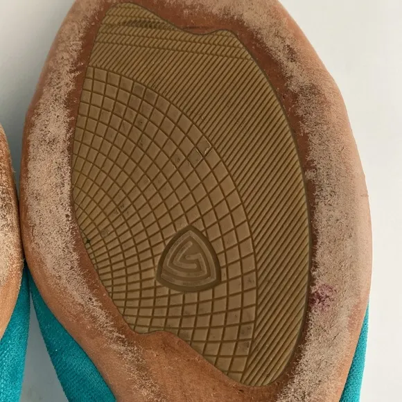 AGL Monica Teal Patent Leather &amp; Velvet Teal Ballet Flats