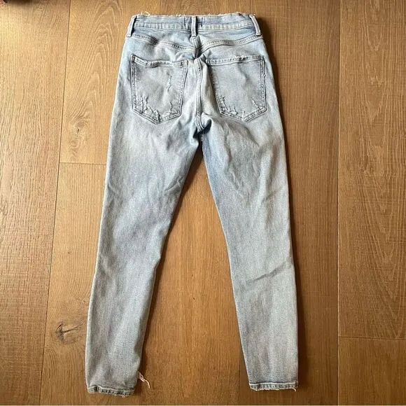 AGOLDE Sophie Crop Jean With Chewed Hem and Waistband Womens Denim Jean (Sz25)