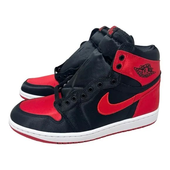 Air Jordan 1 Retro High OG Satin Bred FD4810061 Black/University Red Sz W9.5/M8