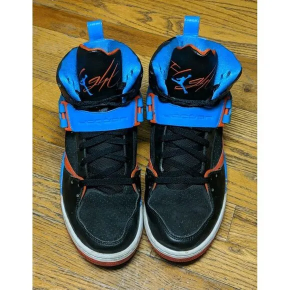 Air Jordan Flight 45 High Black Orange Blue Shoes 384519-027 Men's Size 13