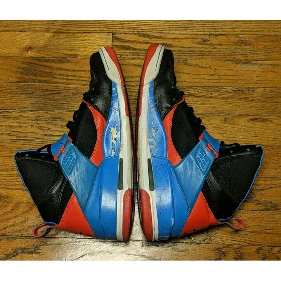 Air Jordan Flight 45 High Black Orange Blue Shoes 384519-027 Men's Size 13