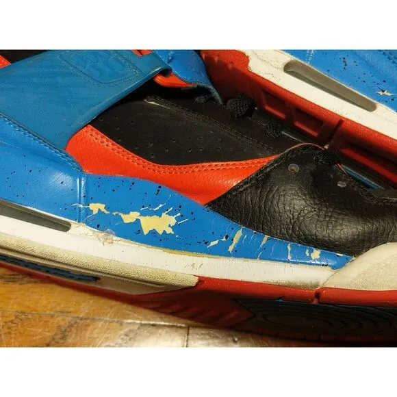 Air Jordan Flight 45 High Black Orange Blue Shoes 384519-027 Men's Size 13