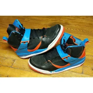 Air Jordan Flight 45 High Black Orange Blue Shoes 384519-027 Men's Size 13