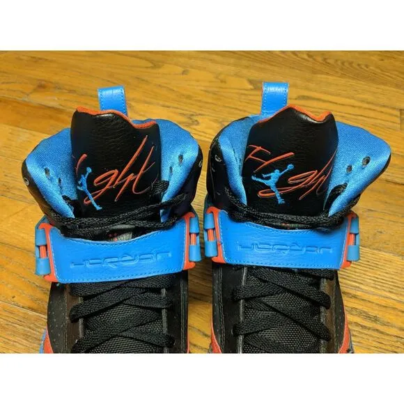 Air Jordan Flight 45 High Black Orange Blue Shoes 384519-027 Men's Size 13