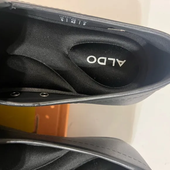 Aldo Black Slip-On Loafers with Horse-Bit Accent