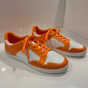 ALDO Men’s Lauder Orange and White Low Top Fashion Sneakers