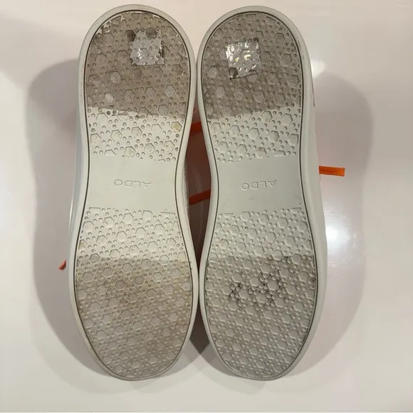 ALDO Men’s Lauder Orange and White Low Top Fashion Sneakers