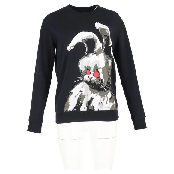 Alexander Mcqueen Evil Bunny Sweater in Black Cotton